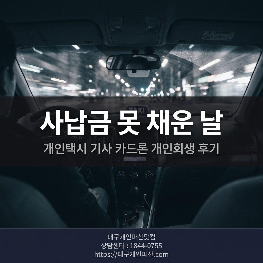 사납금 못 채운 날, 대출부터 받았습니다 - 개인택시 기사 카드론 3,900만 개인회생 후기