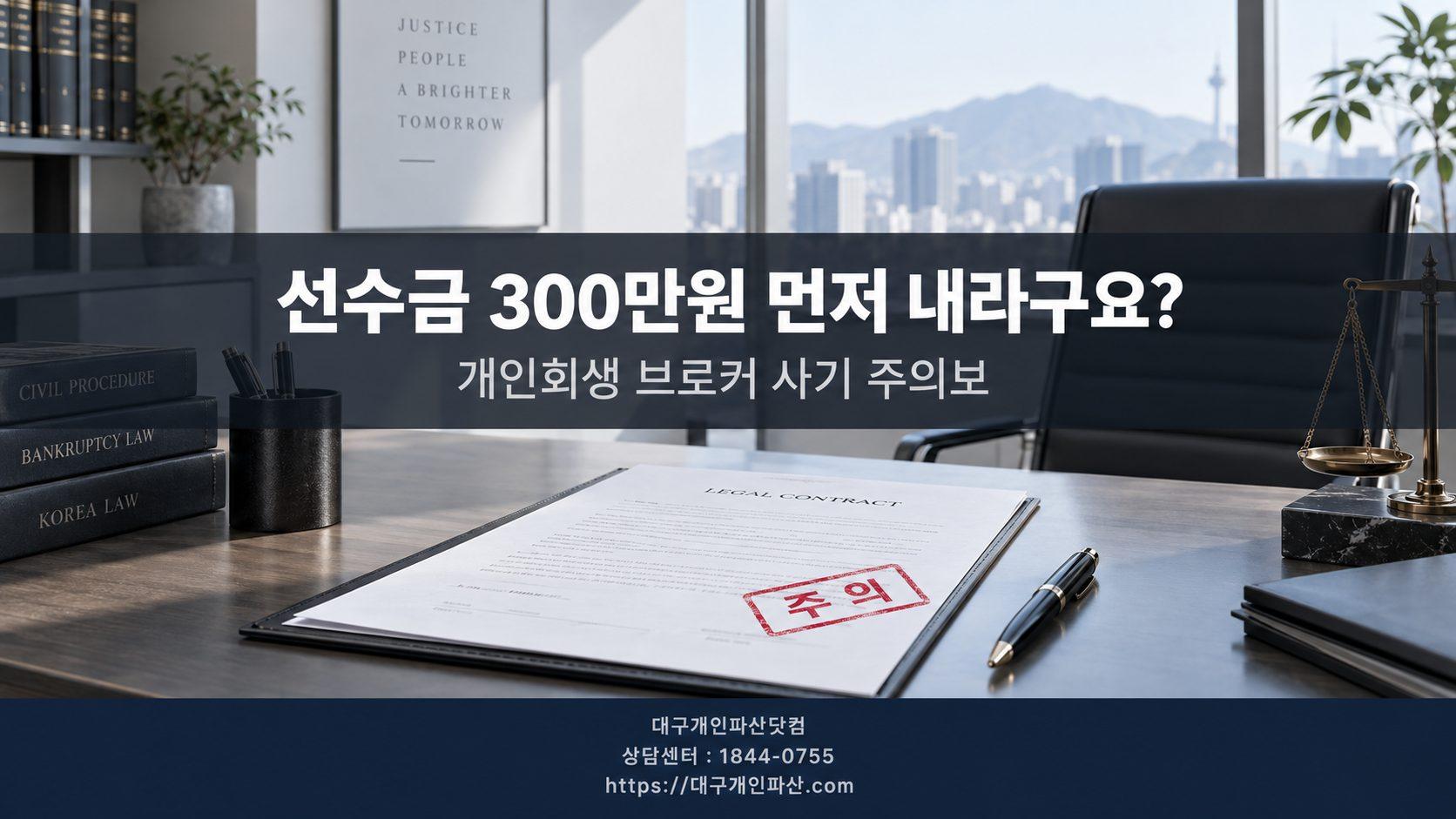선수금 300만원만 내면 100% 승인된다구요? — 개인회생 브로커 사기, 제가 직접 본 이야기