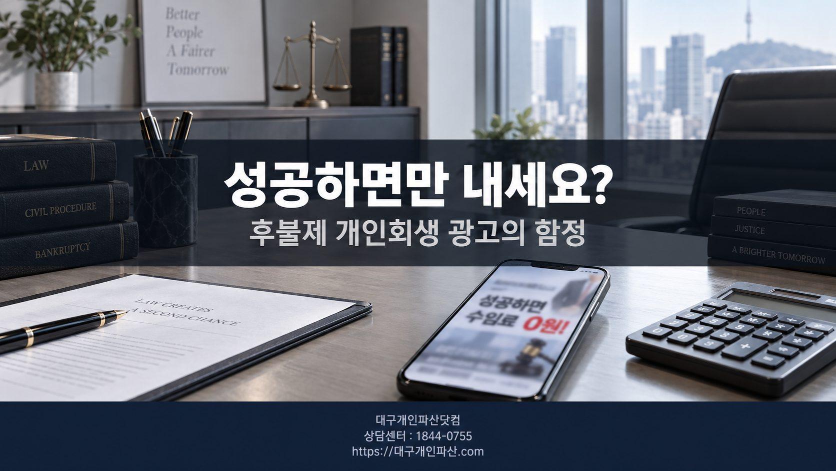 "성공하면만 내세요"라던 후불제 광고, 알고 보니 - 개인회생 수임료 후불제의 함정