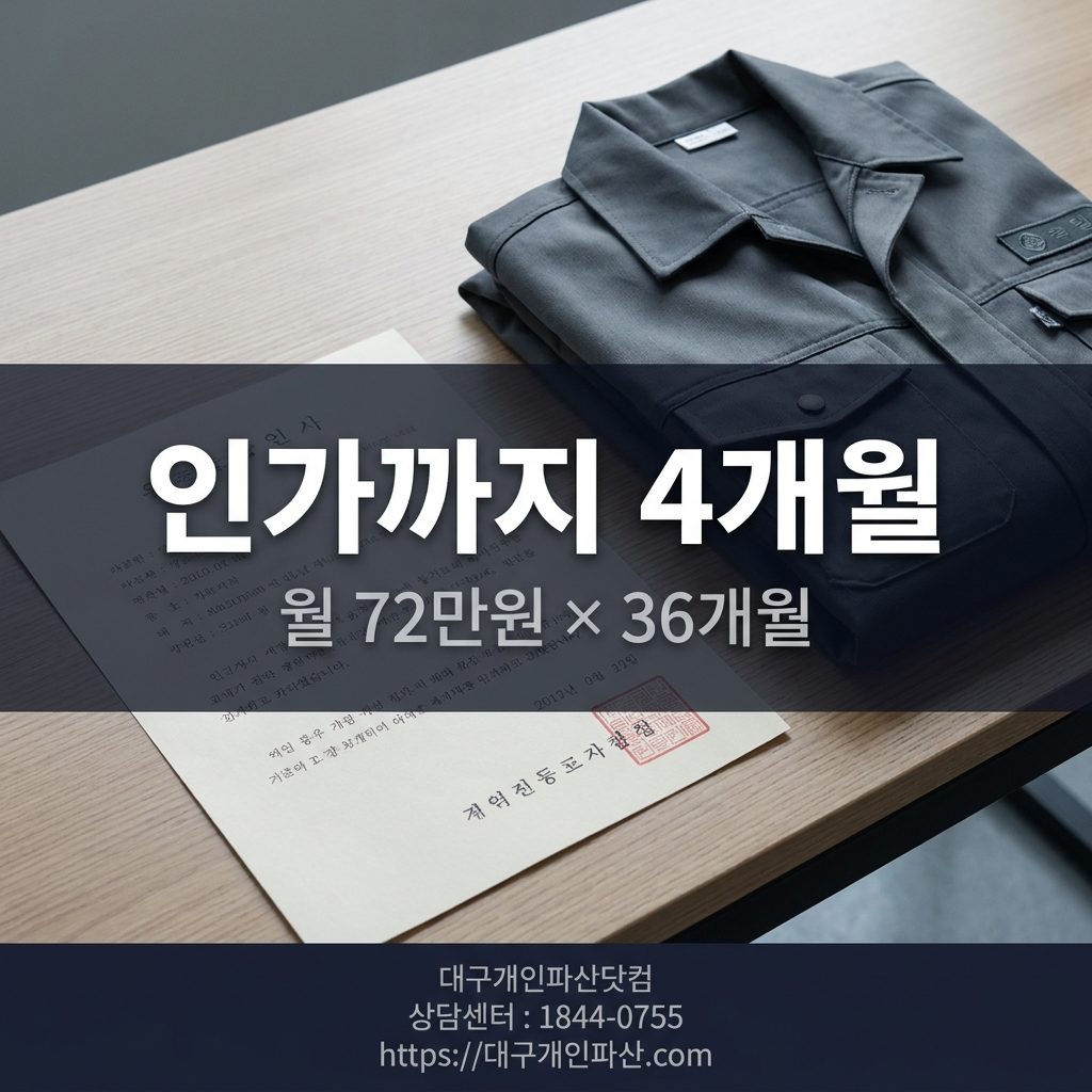 개인회생 인가 결정문과 공장 작업복