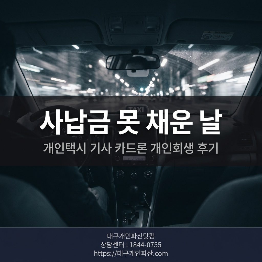 개인택시 기사 사납금 카드론 개인회생 후기