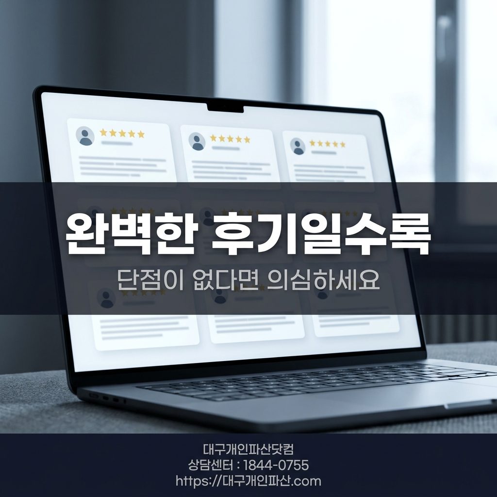 온라인 후기 진위 확인 노트북 화면