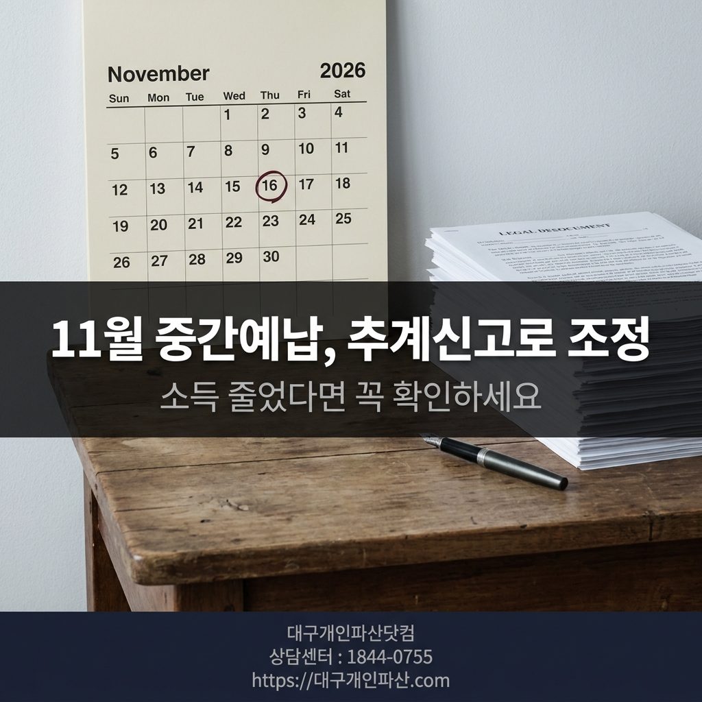 개인회생 변제 계획과 세무 일정 캘린더